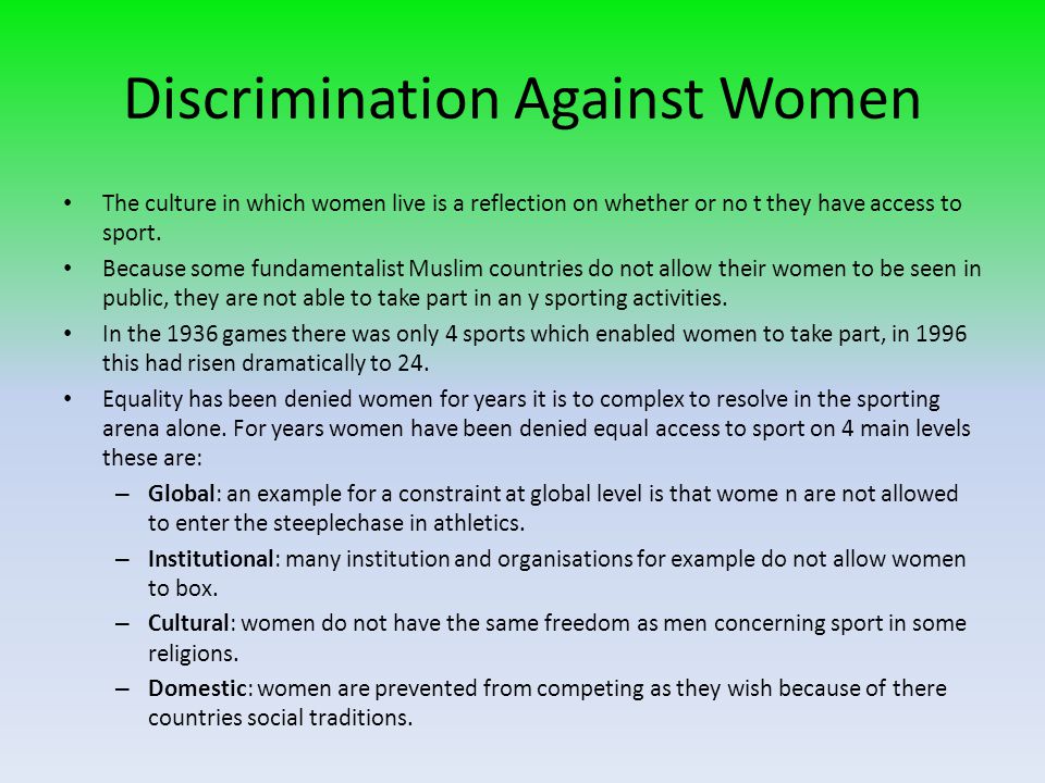 Discrimination Toward Women in Sports Needs to Stop